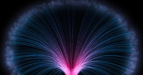 Abstract magical luminous rays. 3D render Stock Illustration