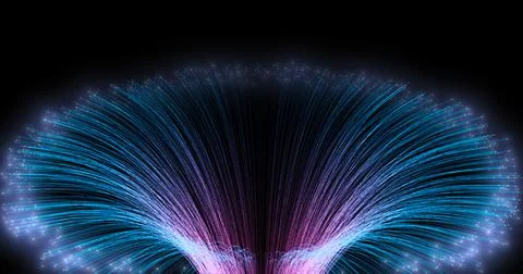 Abstract magical luminous rays. 3D render Stock Illustration