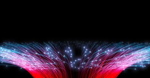 Abstract magical luminous rays. 3D render Stock Illustration