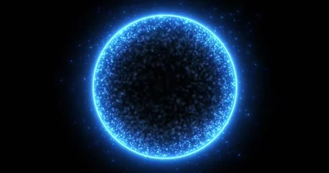 Abstract magical round sphere made of shiny glittering blue particles Stock Footage 324150258