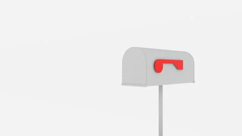 An abstract mailbox opens and letters flow from it in an endless stream Stock Footage 130204634