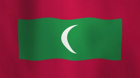 Abstract Maldives Flag Wavy Motion Background with Seamless Ripple Distortion Stock Footage 307603759