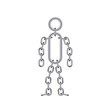 Abstract man from chain elements isolated on white background. Vector illustr Stock Illustration