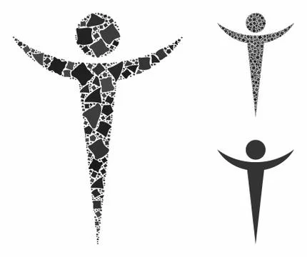 Abstract man Composition Icon of Bumpy Parts Stockillustratie