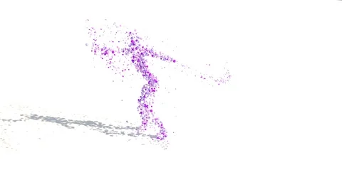 Abstract man expressively dancing on a white background with shadow 動画素材 109041867