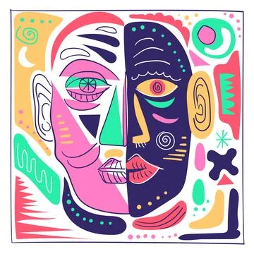 Abstract Man Face Stock Illustration