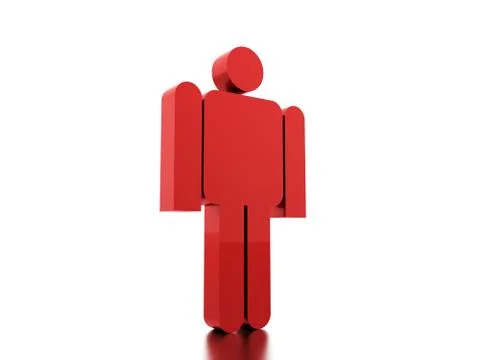 Abstract man figure rendered on white background Stock Illustration