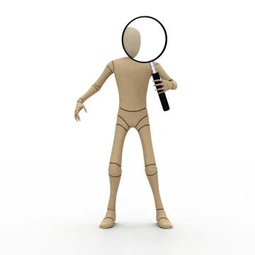 Abstract man with a magnifier Stock Illustration
