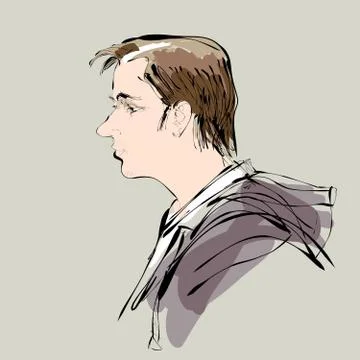 Abstract man portrait profile vector illustration Stock Illustration