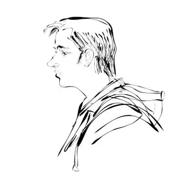 Abstract man portrait profile vector illustration Stock Illustration