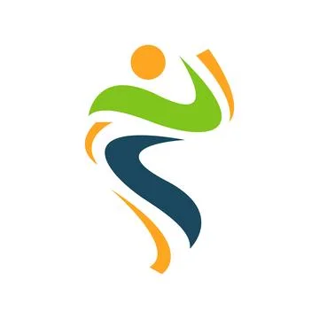 Abstract man on running pose run logo design sport template illustrations Stock Illustration