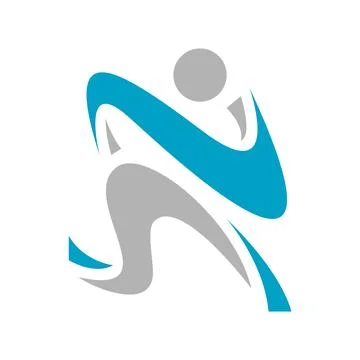 Abstract man on running pose run logo design sport template illustrations Stock Illustration