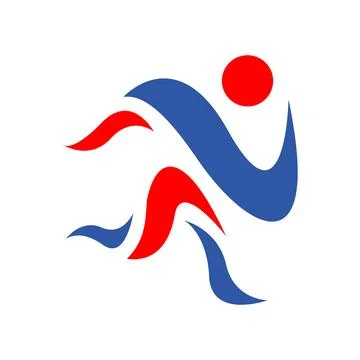Abstract man on running pose run logo design sport template illustrations Stock Illustration