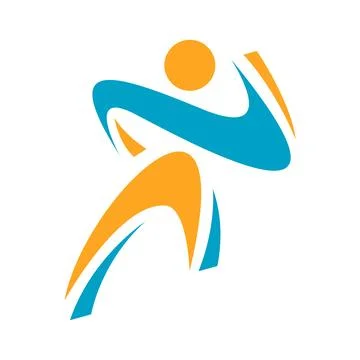 Abstract man on running pose run logo design sport template illustrations Illustrazione stock