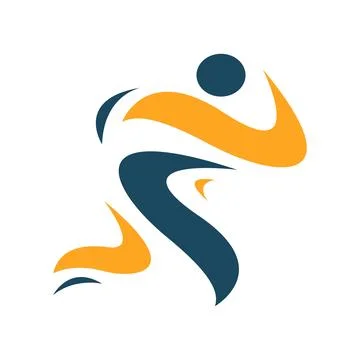 Abstract man on running pose run logo design sport template illustrations Stock Illustration
