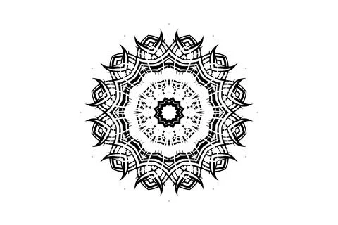 Abstract Mandala Art with Concentric Shape Composition Stock Illustration