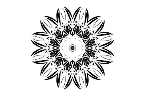 Abstract Mandala Art with Concentric Shape Composition Stock-Illustration