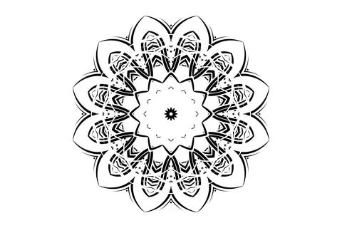 Abstract Mandala Art with Concentric Shape Composition Stock Illustration