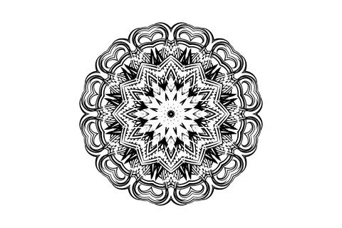 Abstract Mandala Art with Concentric Shape Composition Stock Illustration