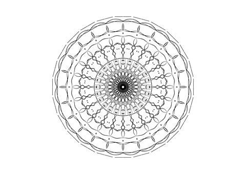 Abstract mandala art outline vector isolated on white background ep03 Stock Illustration