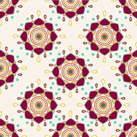 Abstract Mandala background seamless pattern Illustrazione stock