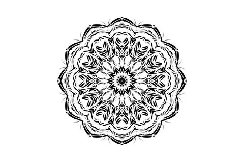 Abstract Mandala Black White Circle Design Иллюстрация
