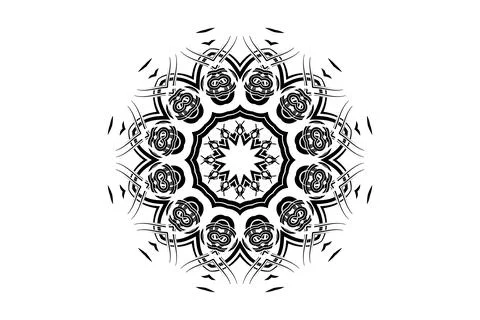 Abstract Mandala Black White Circle Design 스톡 일러스트