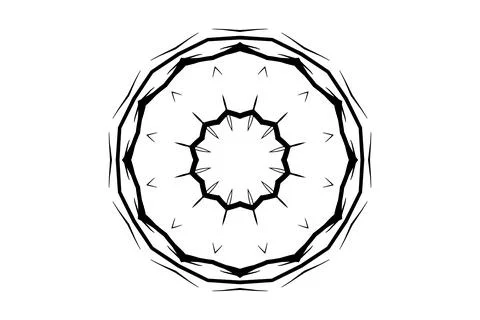Abstract Mandala Black White Circle Design Stock Illustration