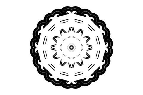 Abstract Mandala Black White Circle Design Stock Illustration