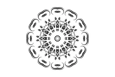 Abstract Mandala Black White Circular Symmetry Stock Illustration