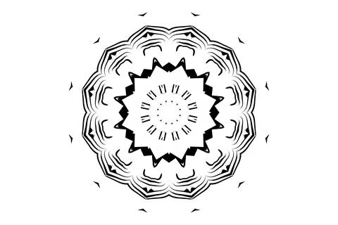 Abstract Mandala Black White Circular Symmetry Иллюстрация