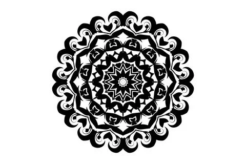 Abstract Mandala Black White Circular Symmetry 스톡 일러스트