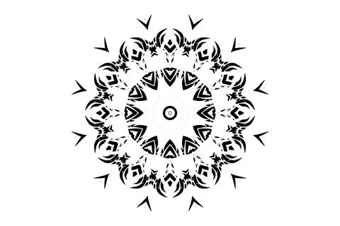 Abstract Mandala Black White Circular Symmetry Illustrazione stock