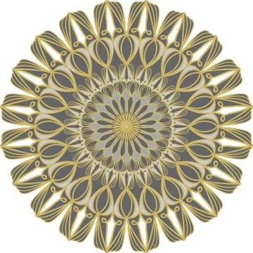Abstract mandala design element. Decorative round pattern. 스톡 일러스트