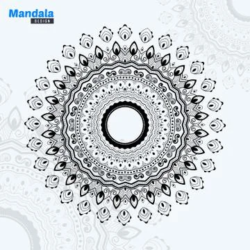 Abstract Mandala Design lineart Vector Illustration Background Stock Illustration