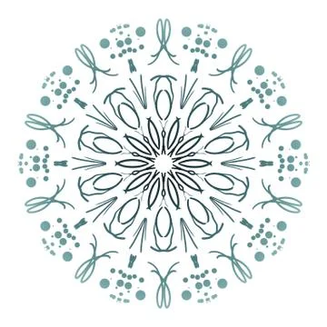 Abstract mandala. Digital design with funky lines Stock Illustration