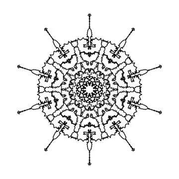 Abstract mandala. Digital design with funky lines Stock Illustration