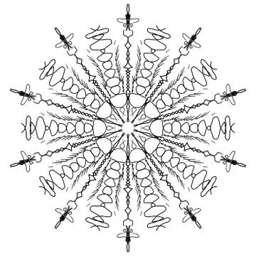 Abstract mandala. Digital design with funky lines Stock Illustration