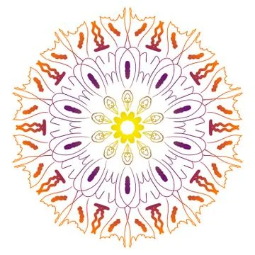 Abstract mandala. Digital design with funky lines Stock Illustration
