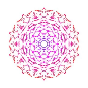 Abstract mandala. Digital design with funky lines Stock Illustration