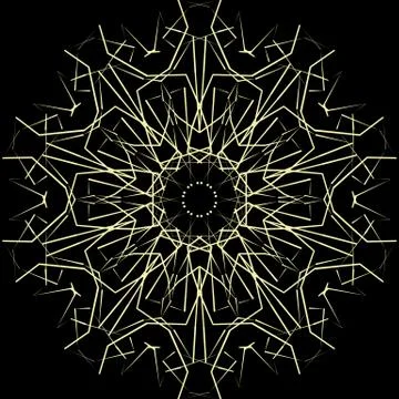 Abstract mandala. Digital design with funky lines Stock Illustration