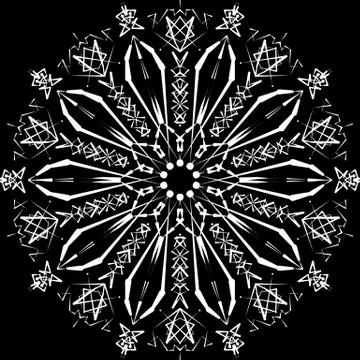 Abstract mandala. Digital design with funky lines Stock Illustration