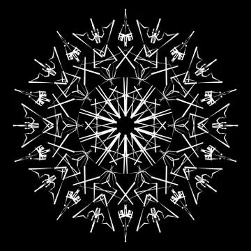 Abstract mandala. Digital design with funky lines Stock Illustration
