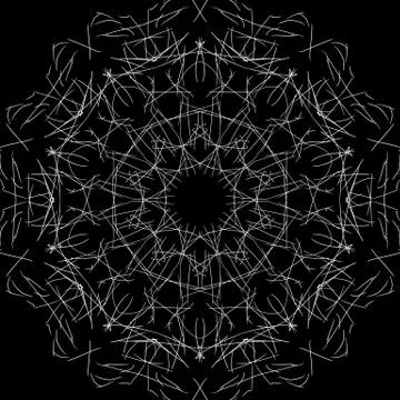 Abstract mandala. Digital design with funky lines Stock Illustration
