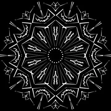 Abstract mandala. Digital design with funky lines Stock Illustration