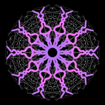 Abstract mandala. Digital design with funky lines Stock Illustration