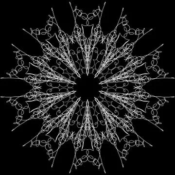 Abstract mandala. Digital design with funky lines Stock Illustration