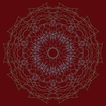Abstract mandala. Digital design with funky lines Stock Illustration