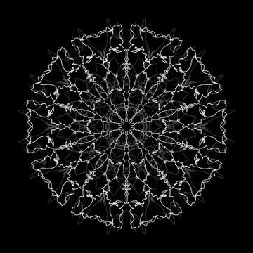 Abstract mandala. Digital design with funky lines Stock Illustration