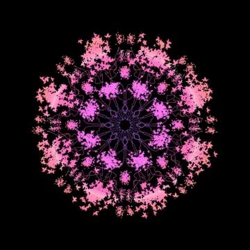 Abstract mandala. Digital design with funky lines Stock Illustration